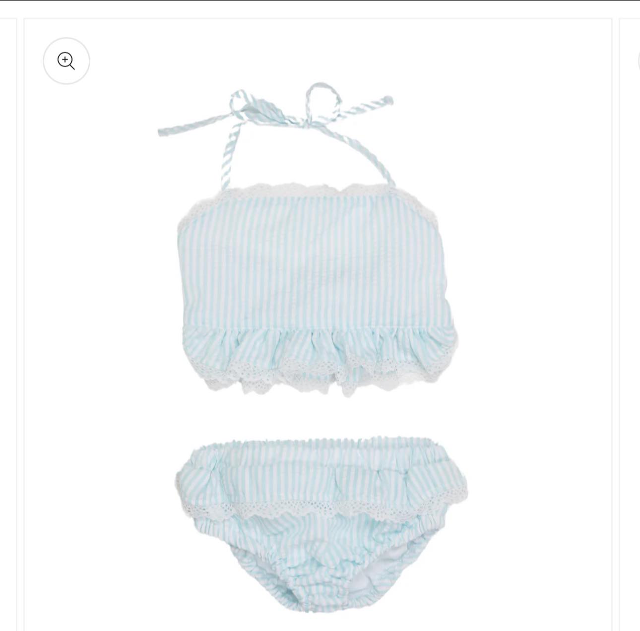 Two Piece Seersucker Swim With Monogram