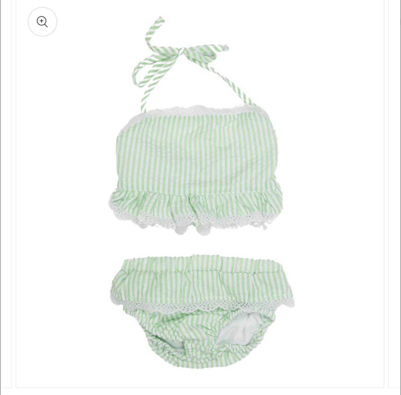 Two Piece Seersucker Swim With Monogram