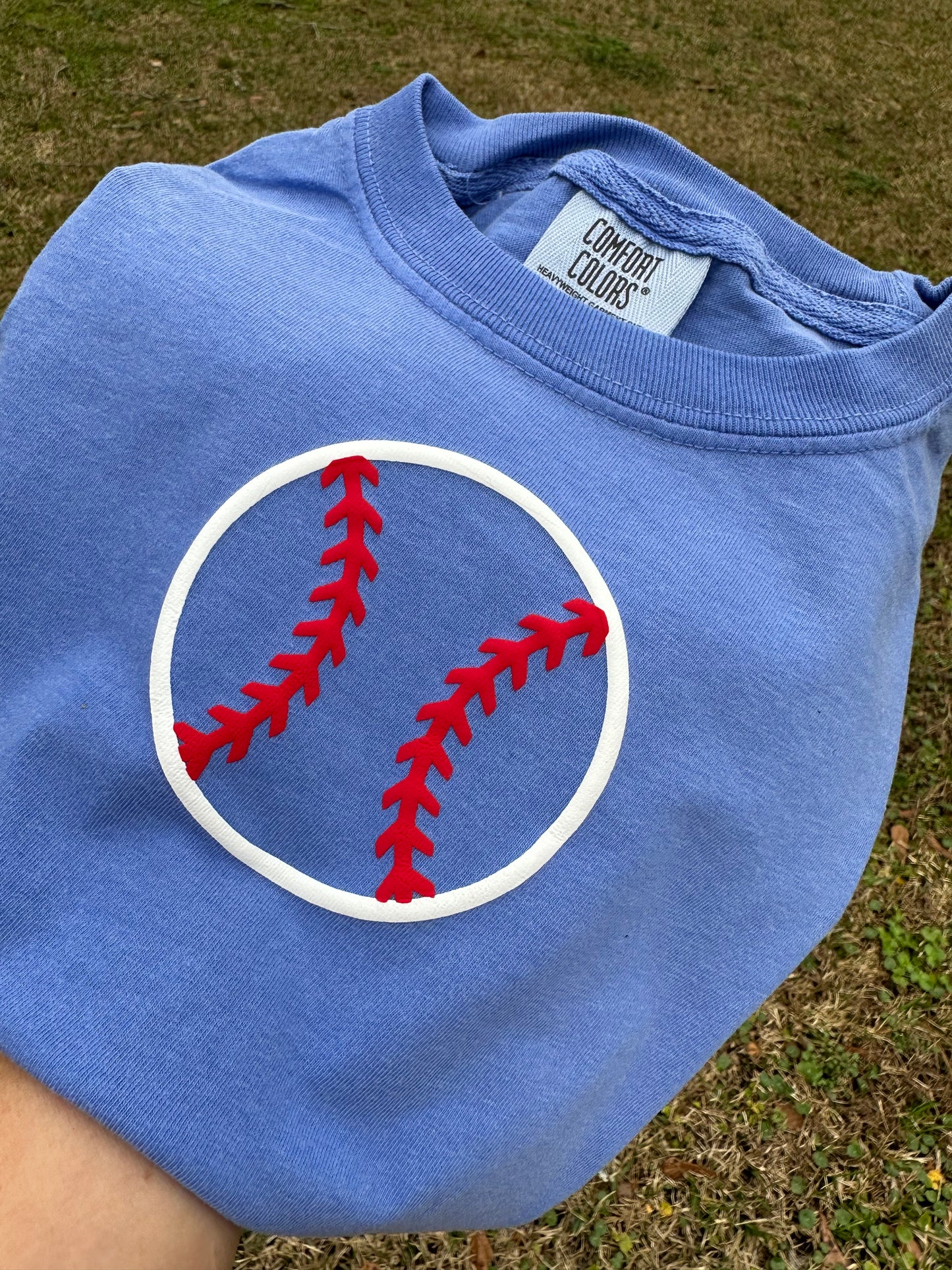 Baseball puff comfort color tee