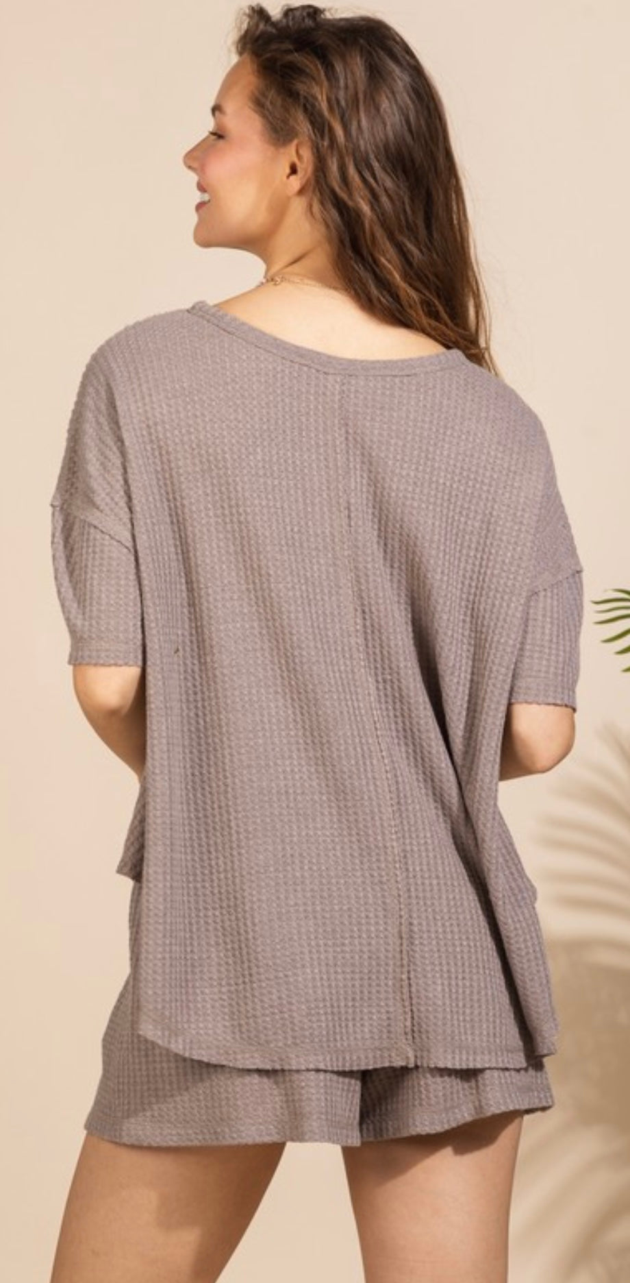 Waffle knit short set