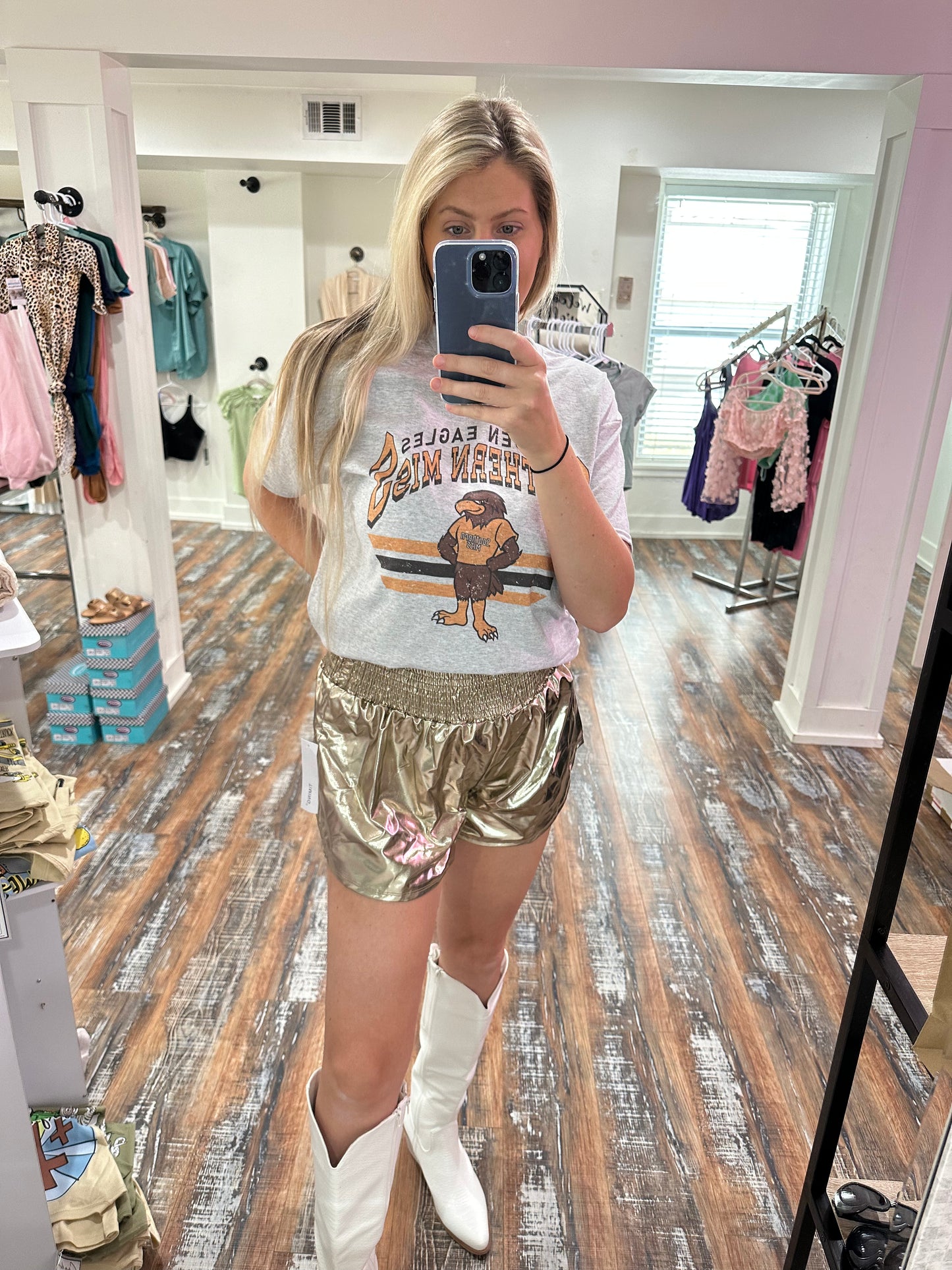 Game day foil shorts