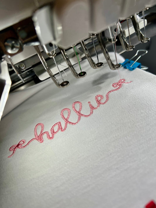 Bow gown embroidery