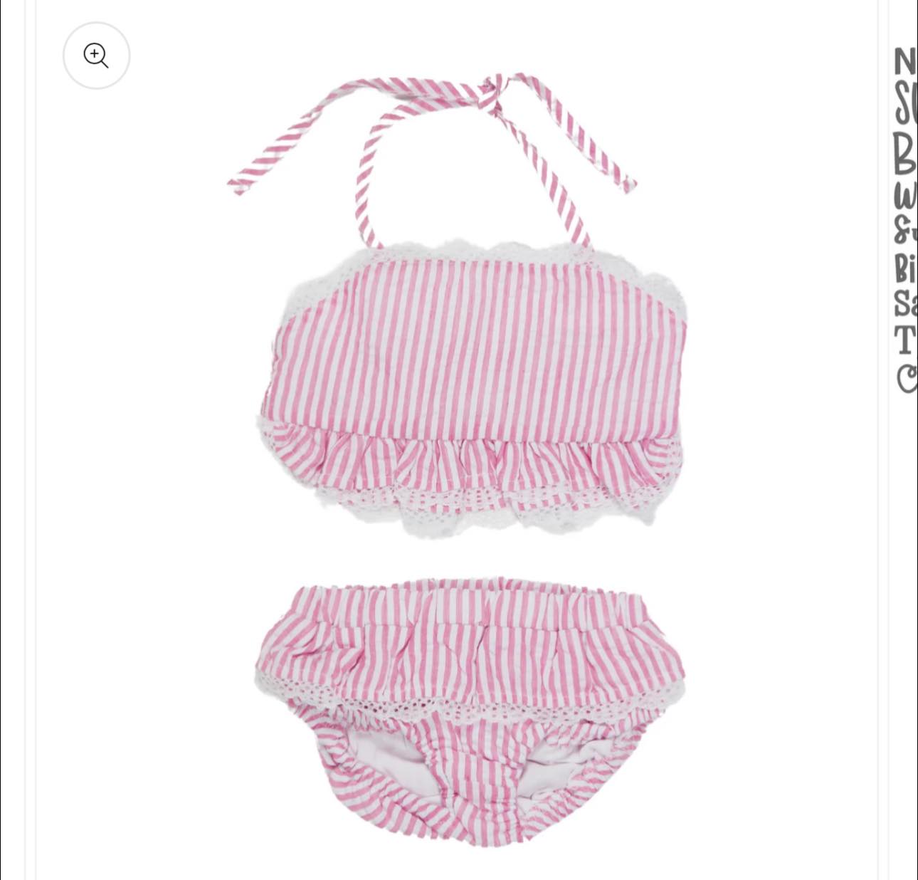 Two Piece Seersucker Swim With Monogram