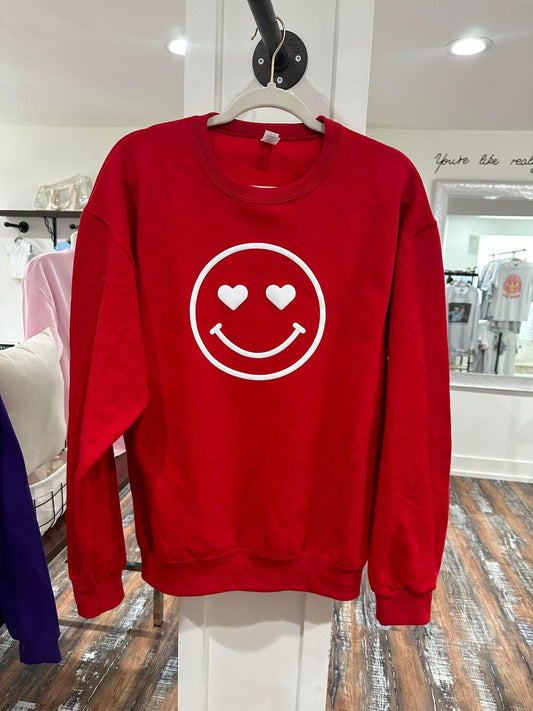 Valentines Smiley Puff Sweatshirt