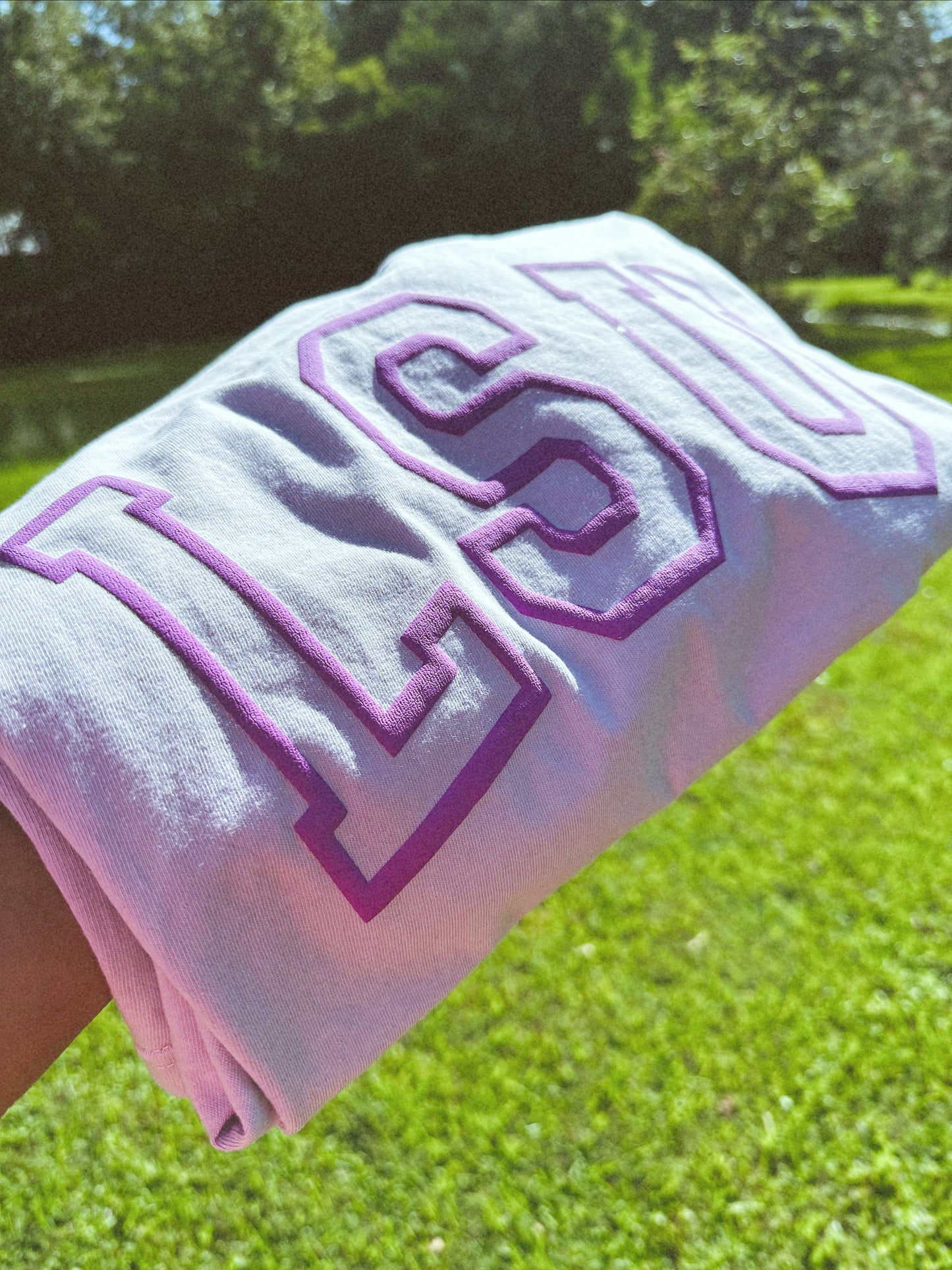 LSU puff tee