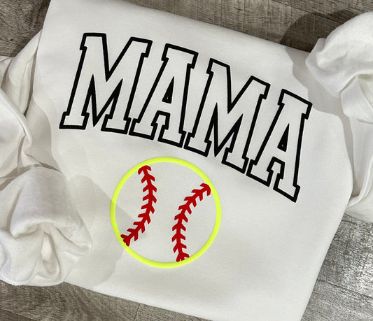 Softball puff tee and sweatshirt