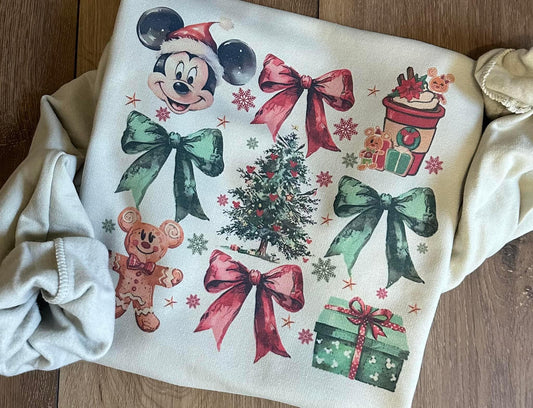 Mickey Christmas tees + sweatshirts