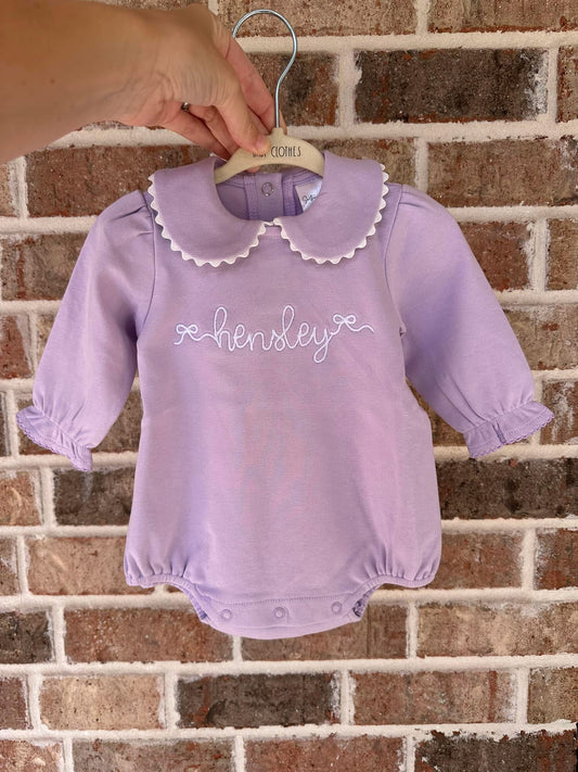 Purple bow name bubble