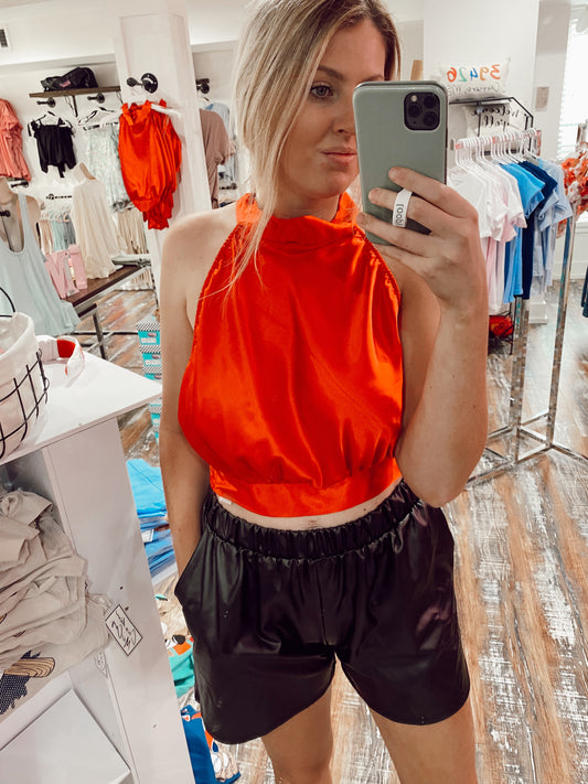Leather shorts