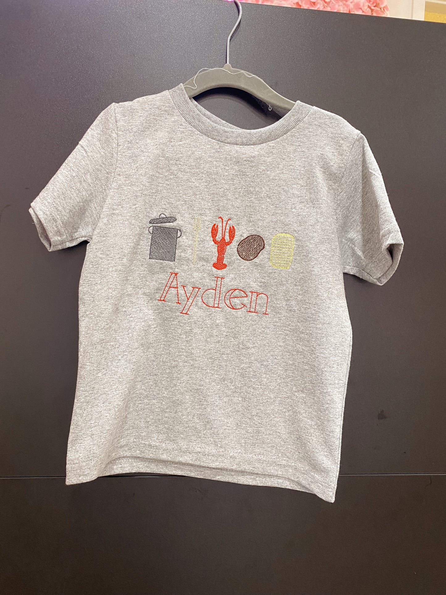 Crawfish embroidered tee