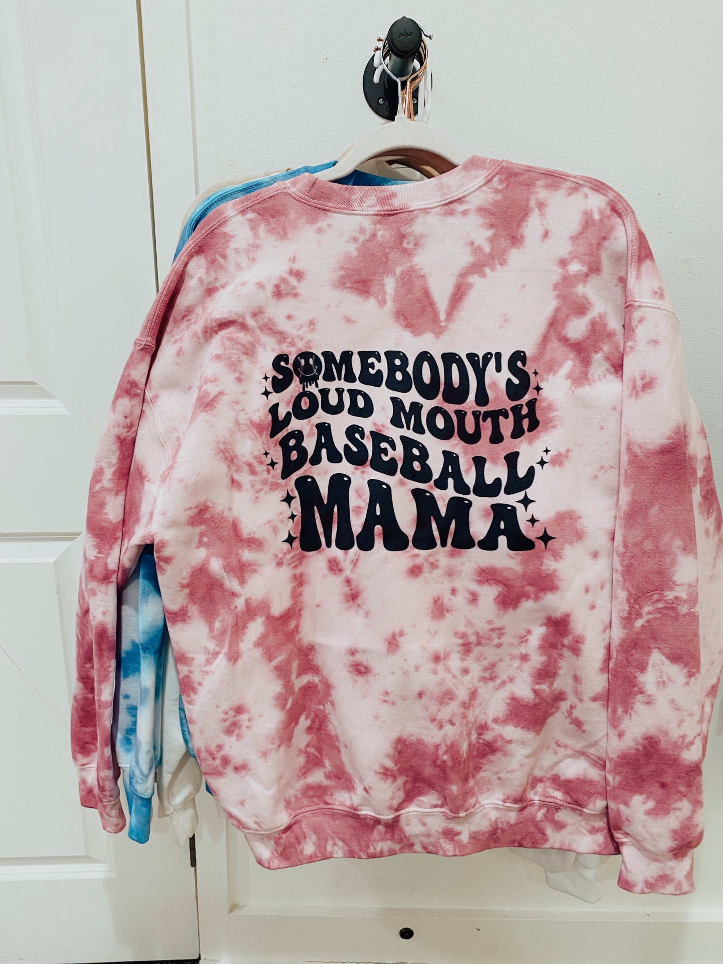 Tie dye baseball mama sweatshirt