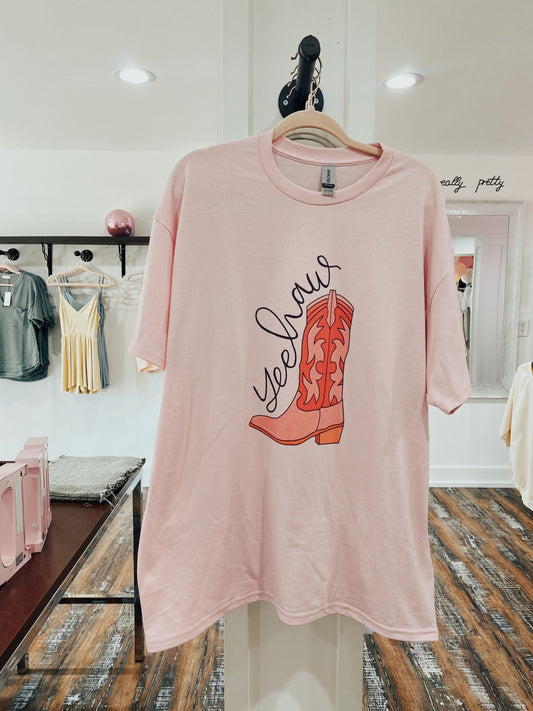 Yes haw boot tee